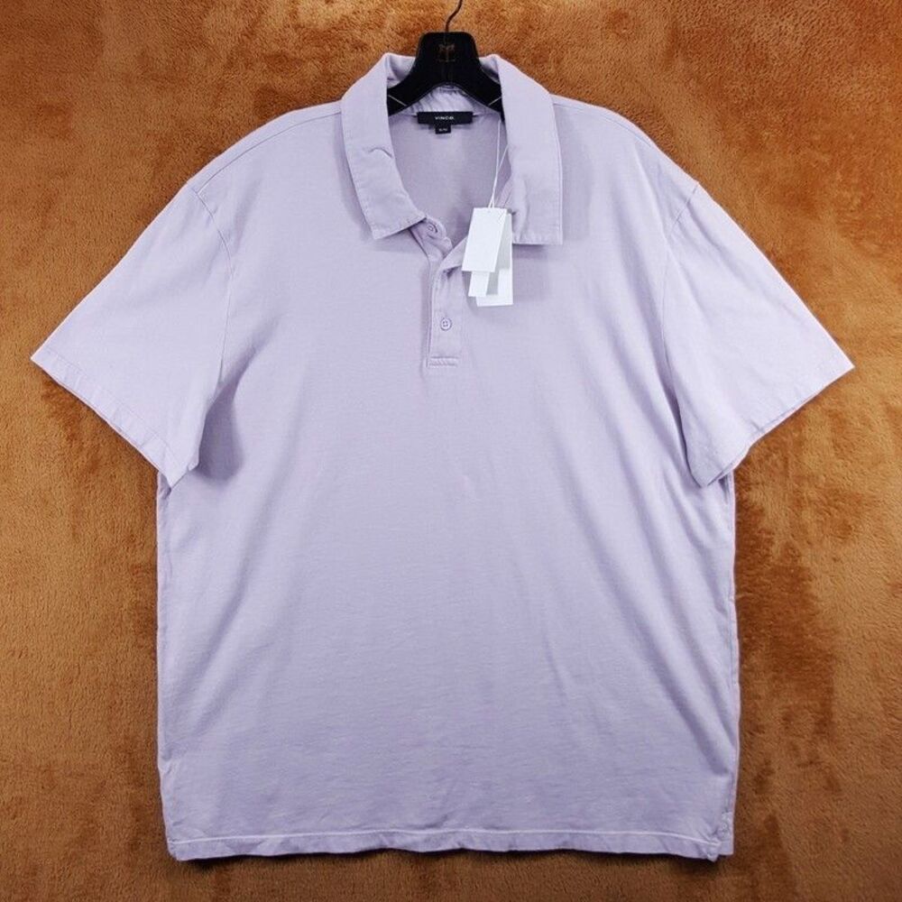 VINCE Polo Shirt Mens Medium Purple Pullover Short Sleeve Collared Pastel $125
